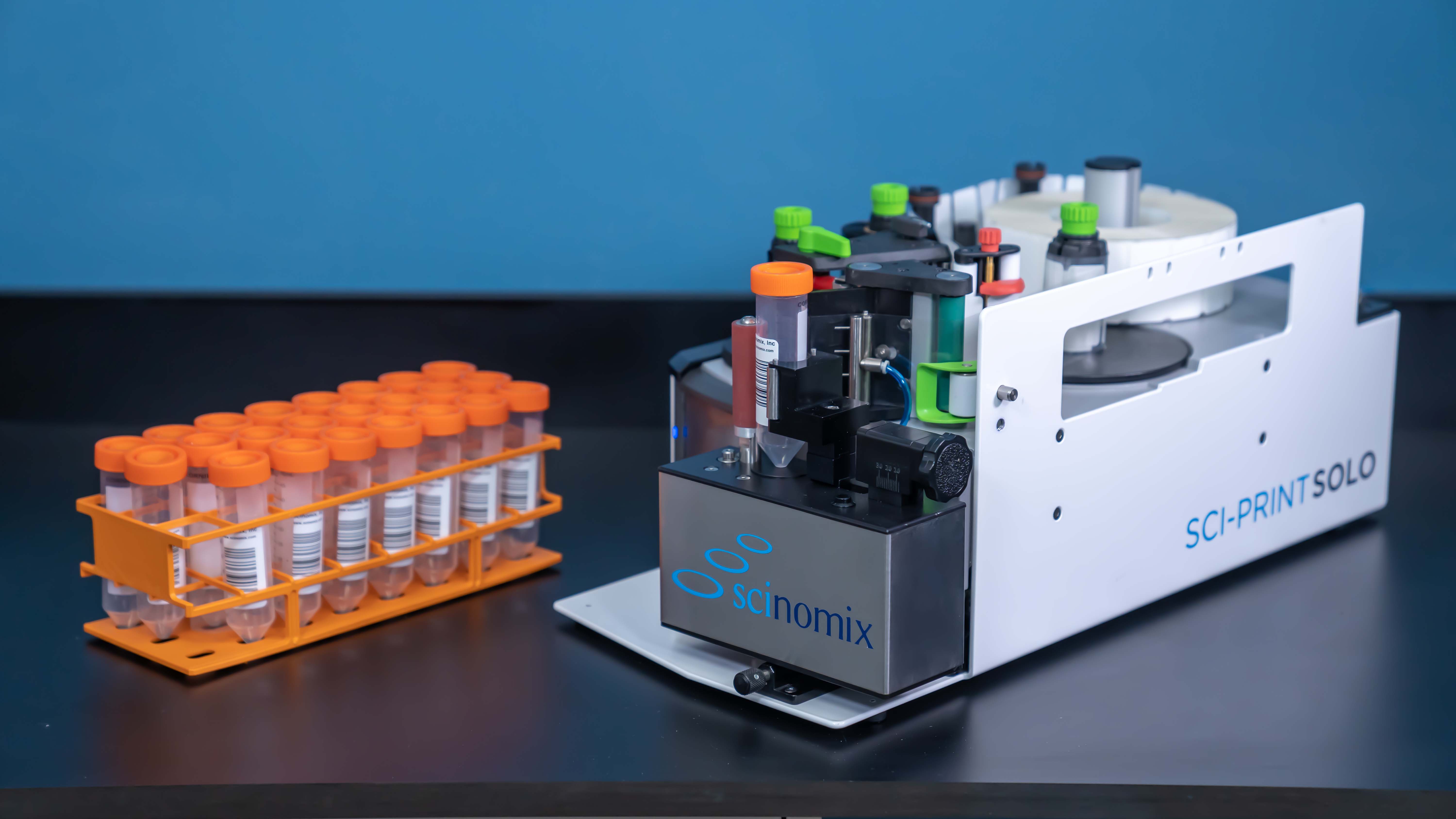 Sci-Print SOLO can label tubes ranging from 0.5 mL to 50 mL.