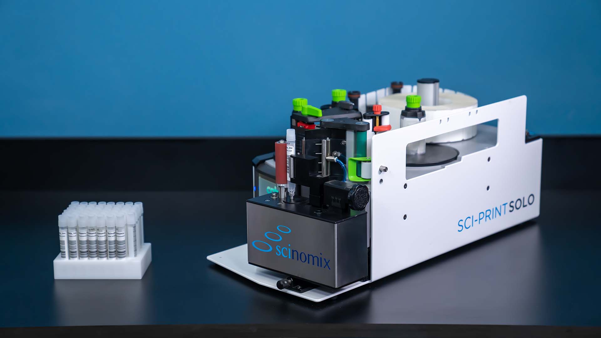 Sci-Print Solo small benchtop system saves valuable space in the lab.